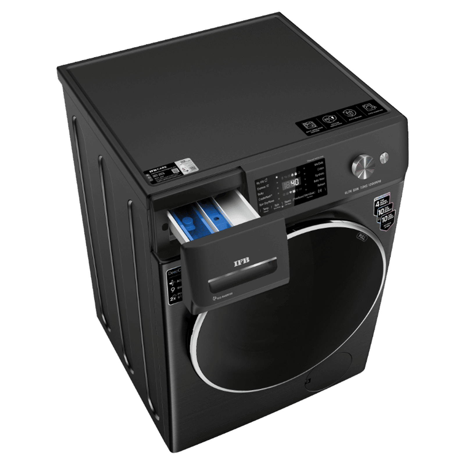 IFB 7 kg 5 Star Wi-Fi Fully Automatic Front Load Washing Machine (Elite BXN 7012HK, Eco Inverter Motor, Black Hairline)