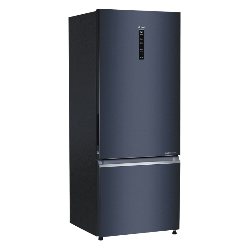 Haier 445 Litres 2 Star Frost Free Double Door Bottom Mount Convertible Refrigerator with 1 Hour Icing Technology (HRB-4952BGK-P, Graphite Black)