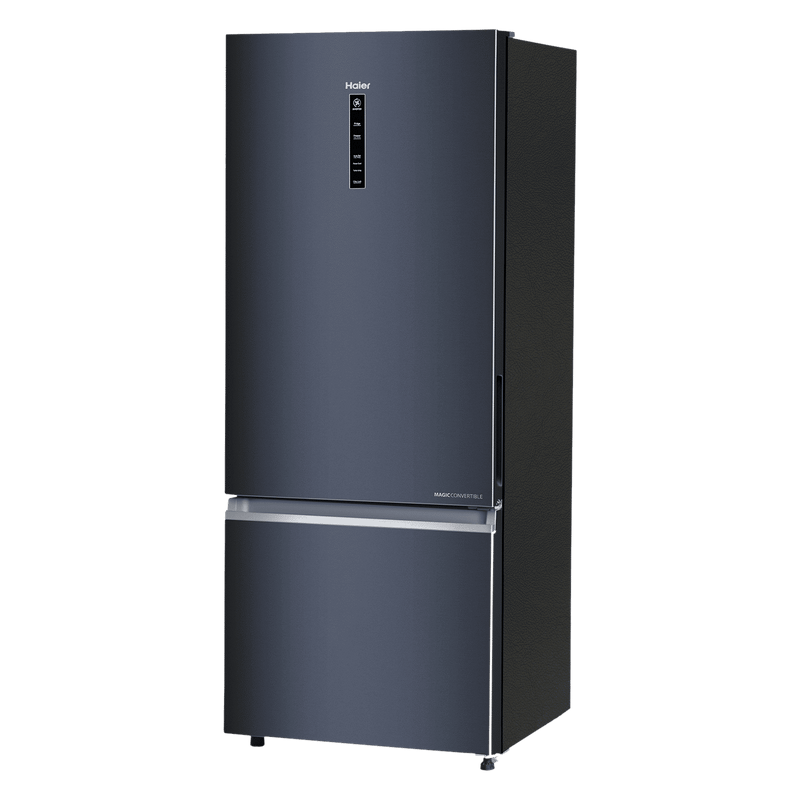 Haier 445 Litres 2 Star Frost Free Double Door Bottom Mount Convertible Refrigerator with 1 Hour Icing Technology (HRB-4952BGK-P, Graphite Black)