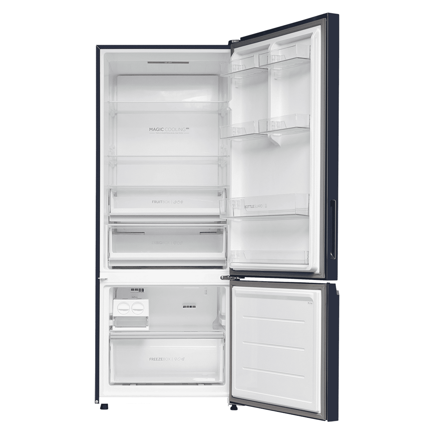 Haier 445 Litres 2 Star Frost Free Double Door Bottom Mount Convertible Refrigerator with 1 Hour Icing Technology (HRB-4952BGK-P, Graphite Black)