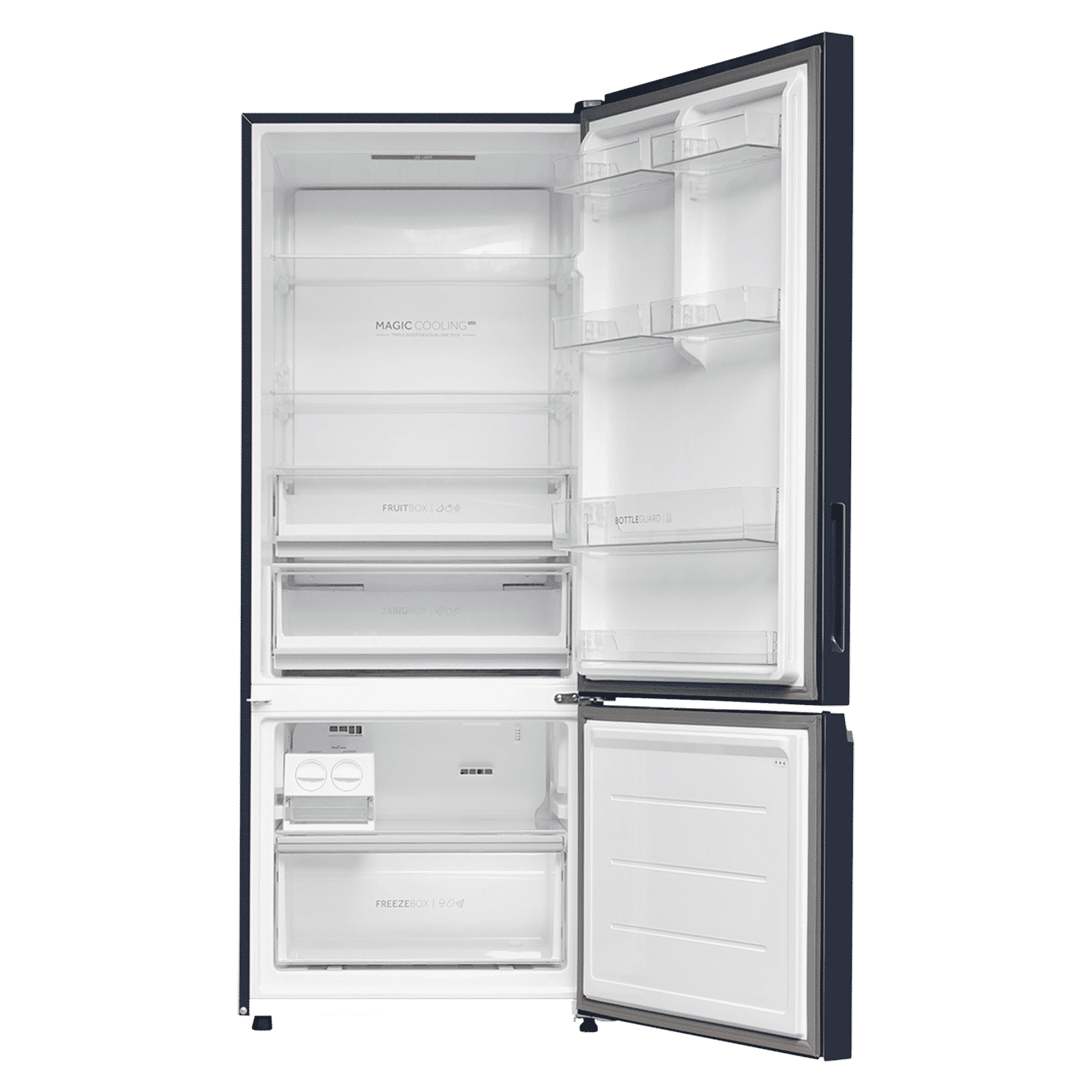 Haier 445 Litres 2 Star Frost Free Double Door Bottom Mount Convertible Refrigerator with 1 Hour Icing Technology (HRB-4952BGK-P, Graphite Black)