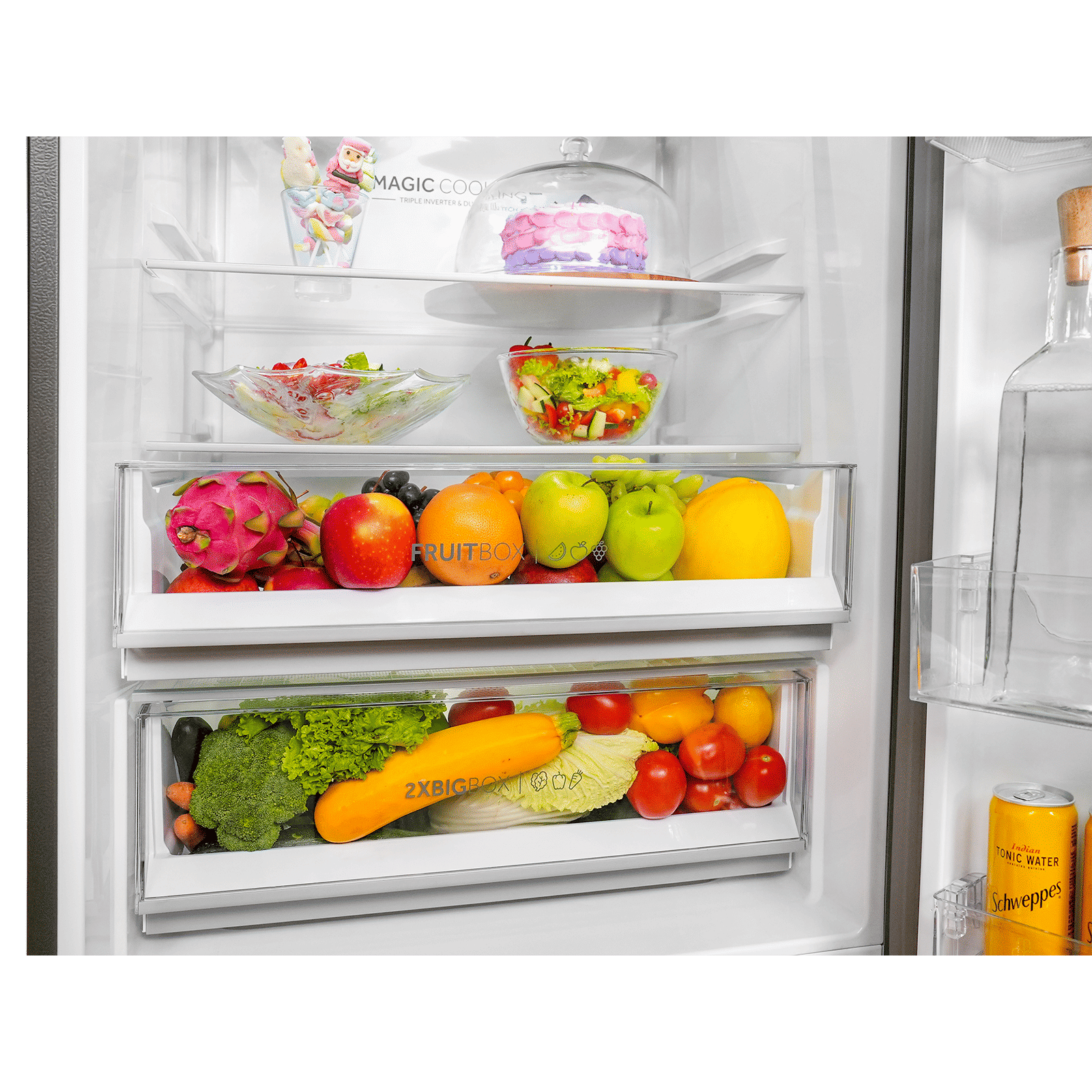 Haier 445 Litres 2 Star Frost Free Double Door Bottom Mount Convertible Refrigerator with 1 Hour Icing Technology (HRB-4952BGK-P, Graphite Black)