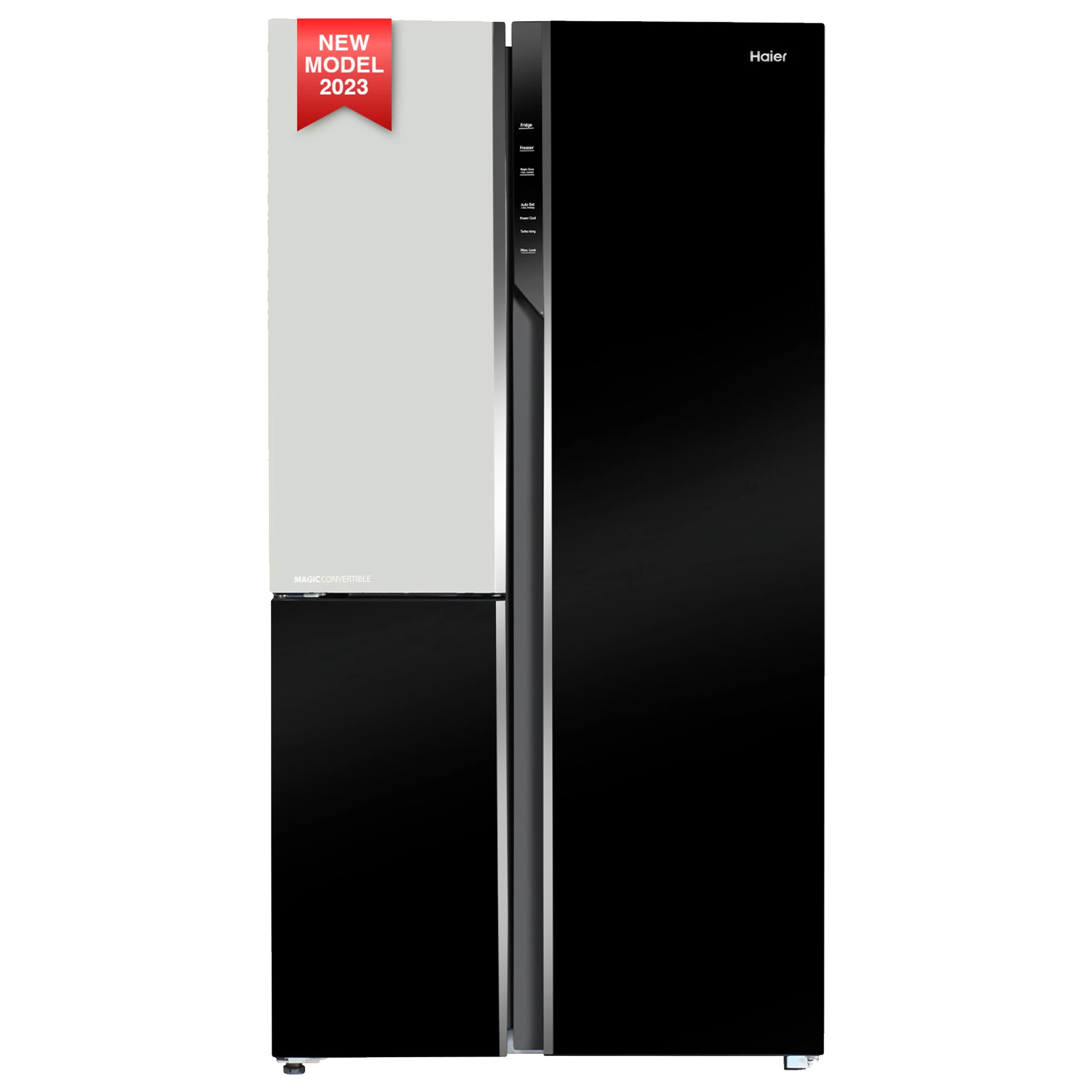 Haier 598 Litres 3 Star Frost Free Side by Side Refrigerator with Deo Fresh Technology (HRT-683KWG-P, Black & White)