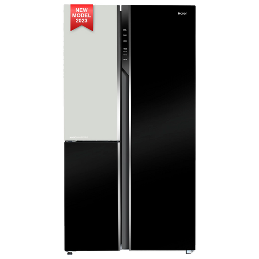 Haier 598 Litres 3 Star Frost Free Side by Side Refrigerator with Deo Fresh Technology (HRT-683KWG-P, Black & White)