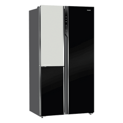 Haier 598 Litres 3 Star Frost Free Side by Side Refrigerator with Deo Fresh Technology (HRT-683KWG-P, Black & White)