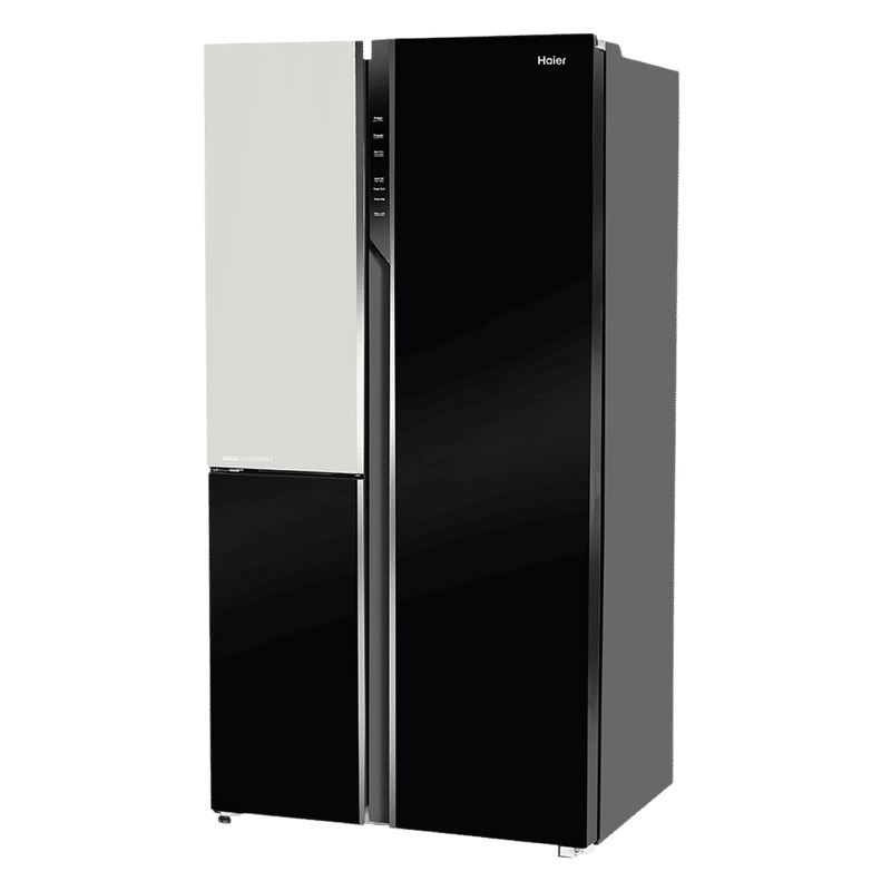 Haier 598 Litres 3 Star Frost Free Side by Side Refrigerator with Deo Fresh Technology (HRT-683KWG-P, Black & White)