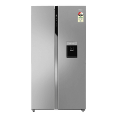 Haier 596 Litres 3 Star Frost Free Side by Side Door Smart Wifi Enabled Refrigerator with Deo Fresh Technology (HRS-682SWDU1, Shiny Steel)