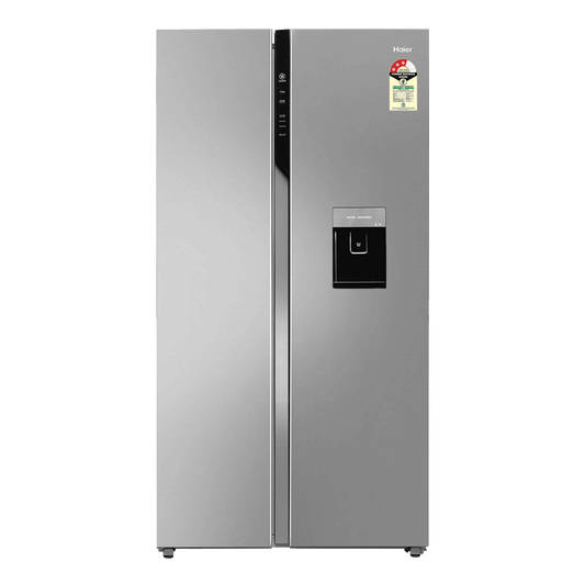 Haier 596 Litres 3 Star Frost Free Side by Side Door Smart Wifi Enabled Refrigerator with Deo Fresh Technology (HRS-682SWDU1, Shiny Steel)