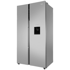 Haier 596 Litres 3 Star Frost Free Side by Side Door Smart Wifi Enabled Refrigerator with Deo Fresh Technology (HRS-682SWDU1, Shiny Steel)