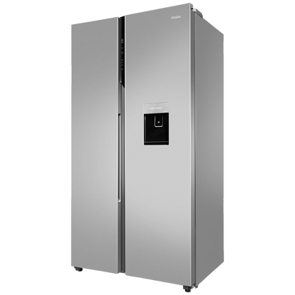 Haier 596 Litres 3 Star Frost Free Side by Side Door Smart Wifi Enabled Refrigerator with Deo Fresh Technology (HRS-682SWDU1, Shiny Steel)