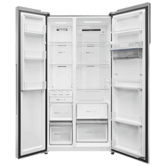 Haier 596 Litres 3 Star Frost Free Side by Side Door Smart Wifi Enabled Refrigerator with Deo Fresh Technology (HRS-682SWDU1, Shiny Steel)