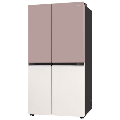 LG 650 Litres 3 Star Frost Free Side by Side Smart Wifi Enabled Refrigerator with Multi Air Flow (GL-B257EPT3, Clay Pink Tango)