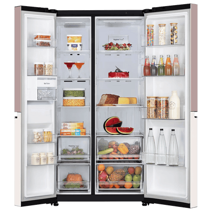 LG 650 Litres 3 Star Frost Free Side by Side Smart Wifi Enabled Refrigerator with Multi Air Flow (GL-B257EPT3, Clay Pink Tango)
