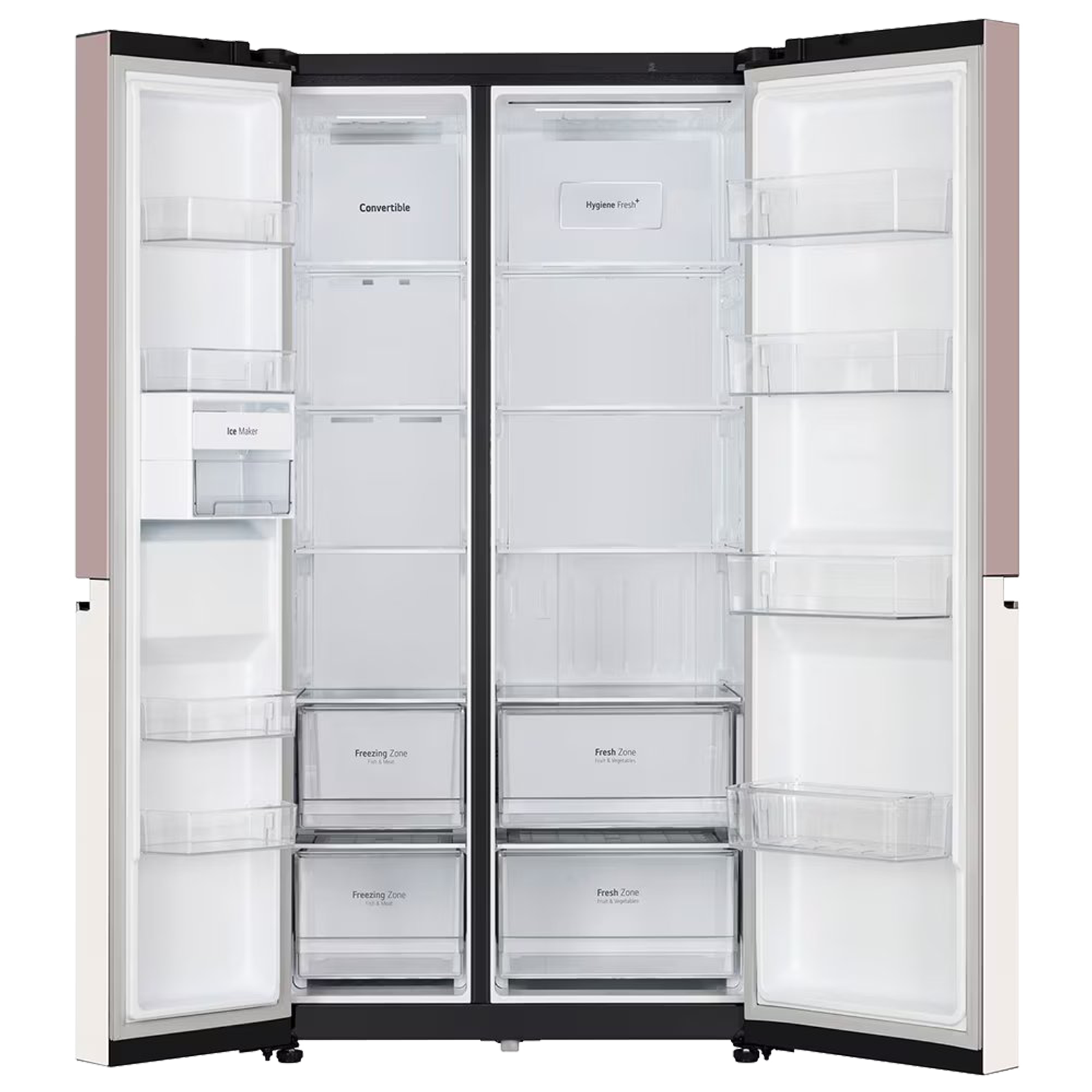 LG 650 Litres 3 Star Frost Free Side by Side Smart Wifi Enabled Refrigerator with Multi Air Flow (GL-B257EPT3, Clay Pink Tango)