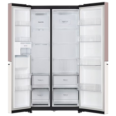 LG 650 Litres 3 Star Frost Free Side by Side Smart Wifi Enabled Refrigerator with Multi Air Flow (GL-B257EPT3, Clay Pink Tango)