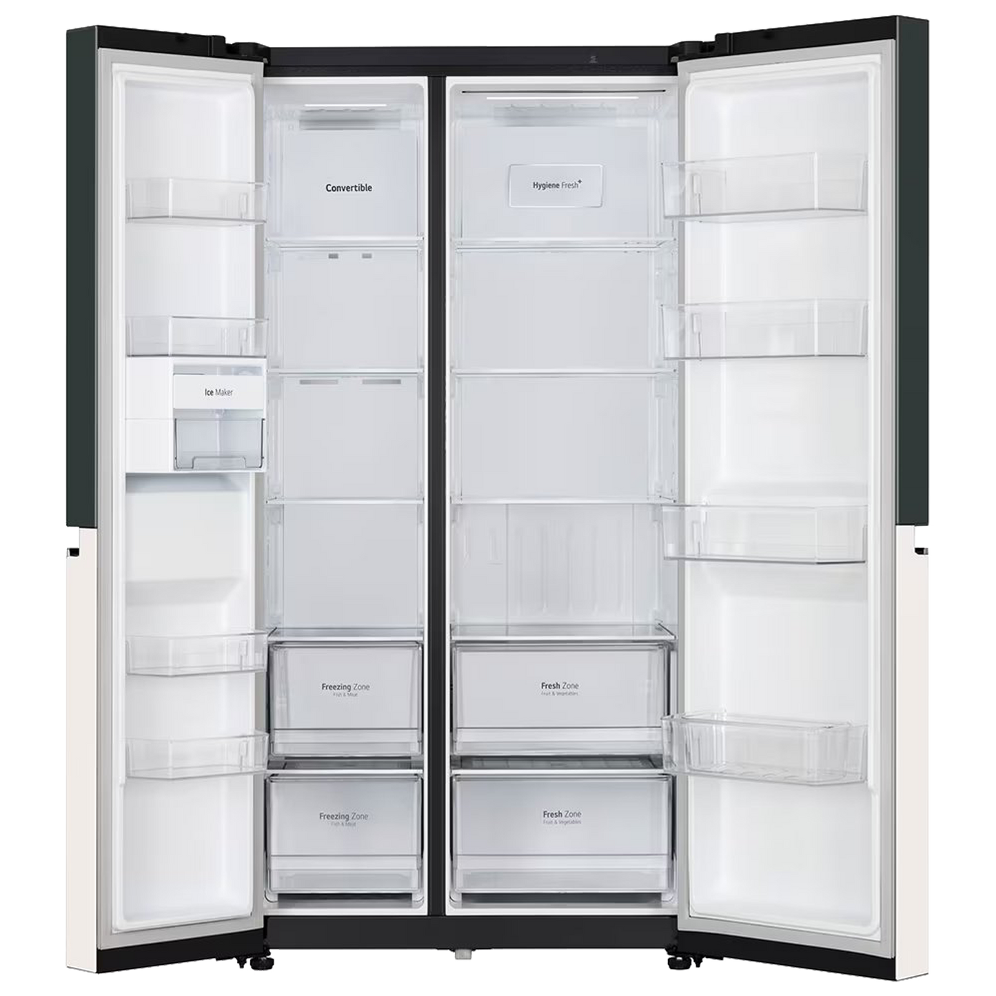 LG 650 Litres 3 Star Frost Free Side by Side Smart Wifi Enabled Refrigerator with Multi Air Flow (GL-B257EET3, Emerald Green Tango)