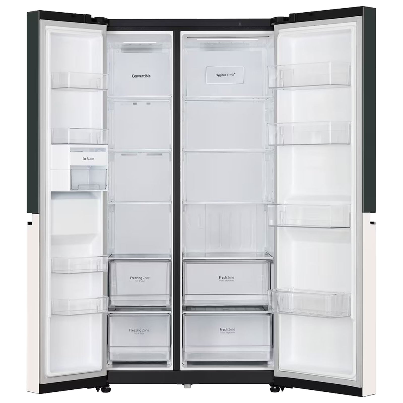 LG 650 Litres 3 Star Frost Free Side by Side Smart Wifi Enabled Refrigerator with Multi Air Flow (GL-B257EET3, Emerald Green Tango)