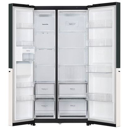 LG 650 Litres 3 Star Frost Free Side by Side Smart Wifi Enabled Refrigerator with Multi Air Flow (GL-B257EET3, Emerald Green Tango)