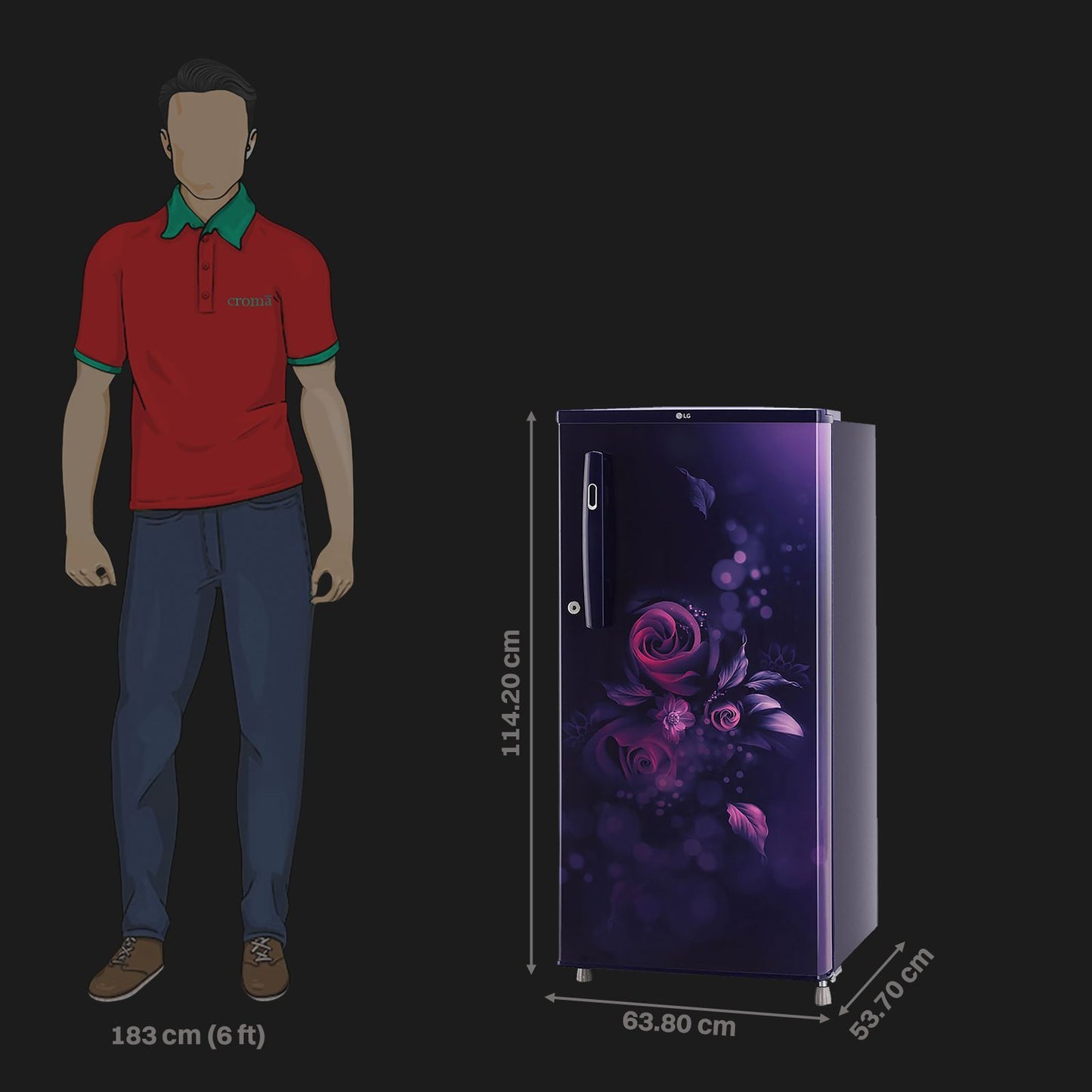 LG 190 Litres 2 Star Direct Cool Single Door Refrigerator with Antibacterial Gasket (GL-B199OBEC, Blue Euphoria)