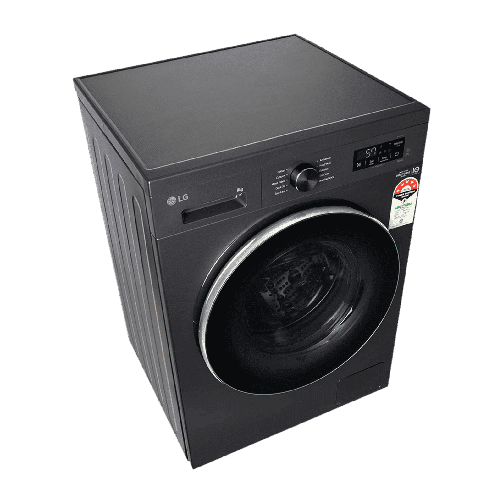 LG 9 kg 5 Star Wi-Fi Inverter Fully Automatic Front Load Washing Machine (FHB1209Z4B, Auto Restart, Platinum Black)