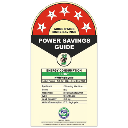 LG 9 kg 5 Star Wi-Fi Inverter Fully Automatic Front Load Washing Machine (FHB1209Z4B, Auto Restart, Platinum Black)