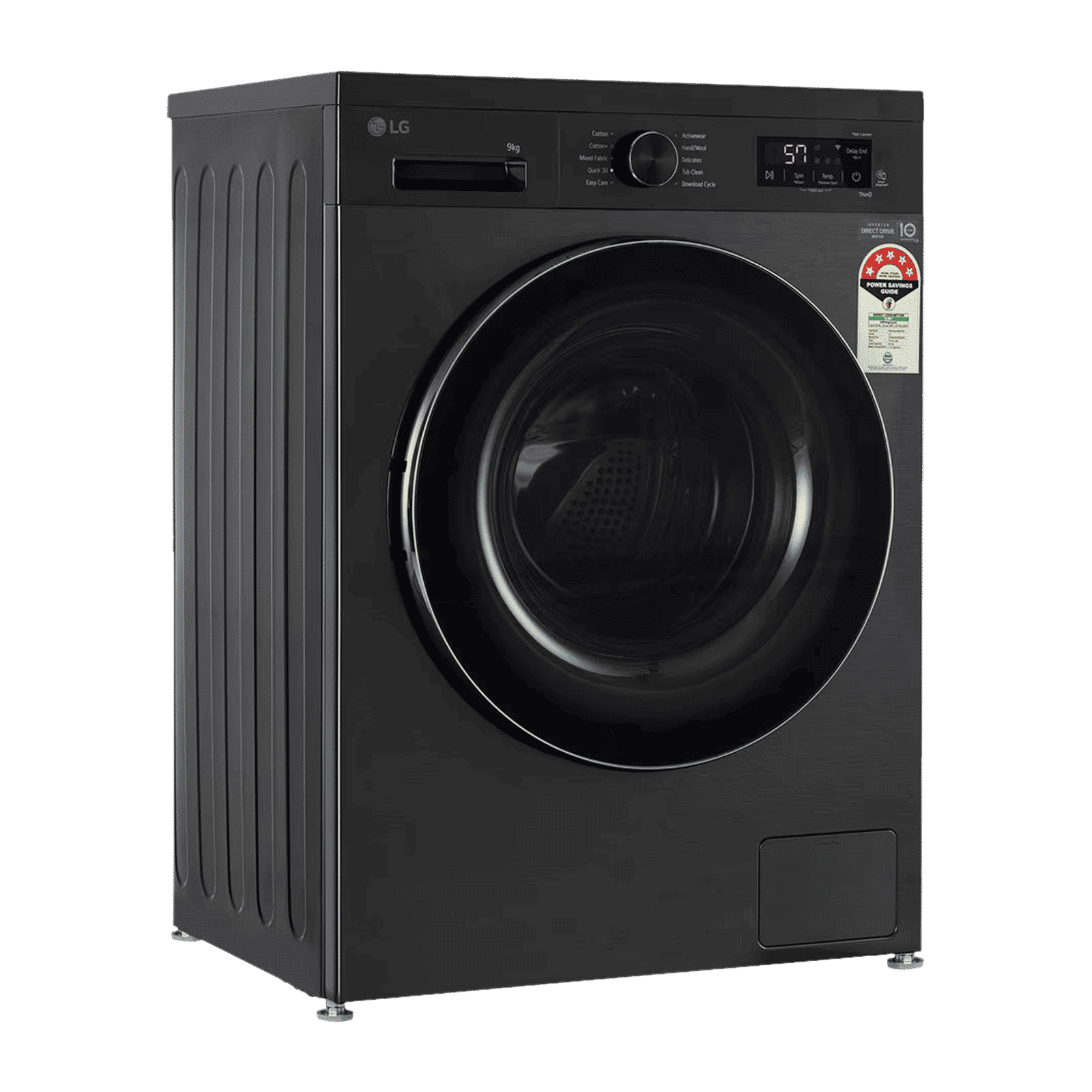 LG 9 kg 5 Star Wi-Fi Inverter Fully Automatic Front Load Washing Machine (FHB1209Z4B, Auto Restart, Platinum Black)