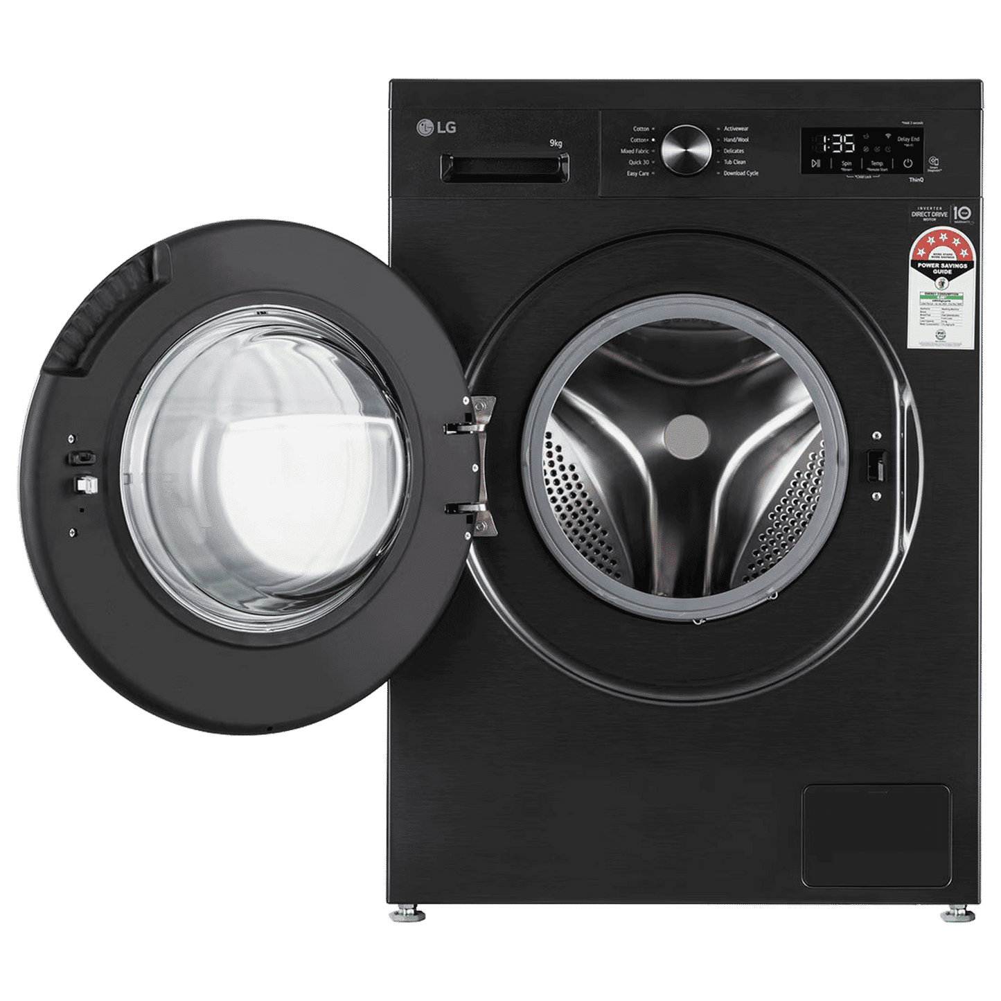 LG 9 kg 5 Star Wi-Fi Inverter Fully Automatic Front Load Washing Machine (FHB1209Z4B, Auto Restart, Platinum Black)