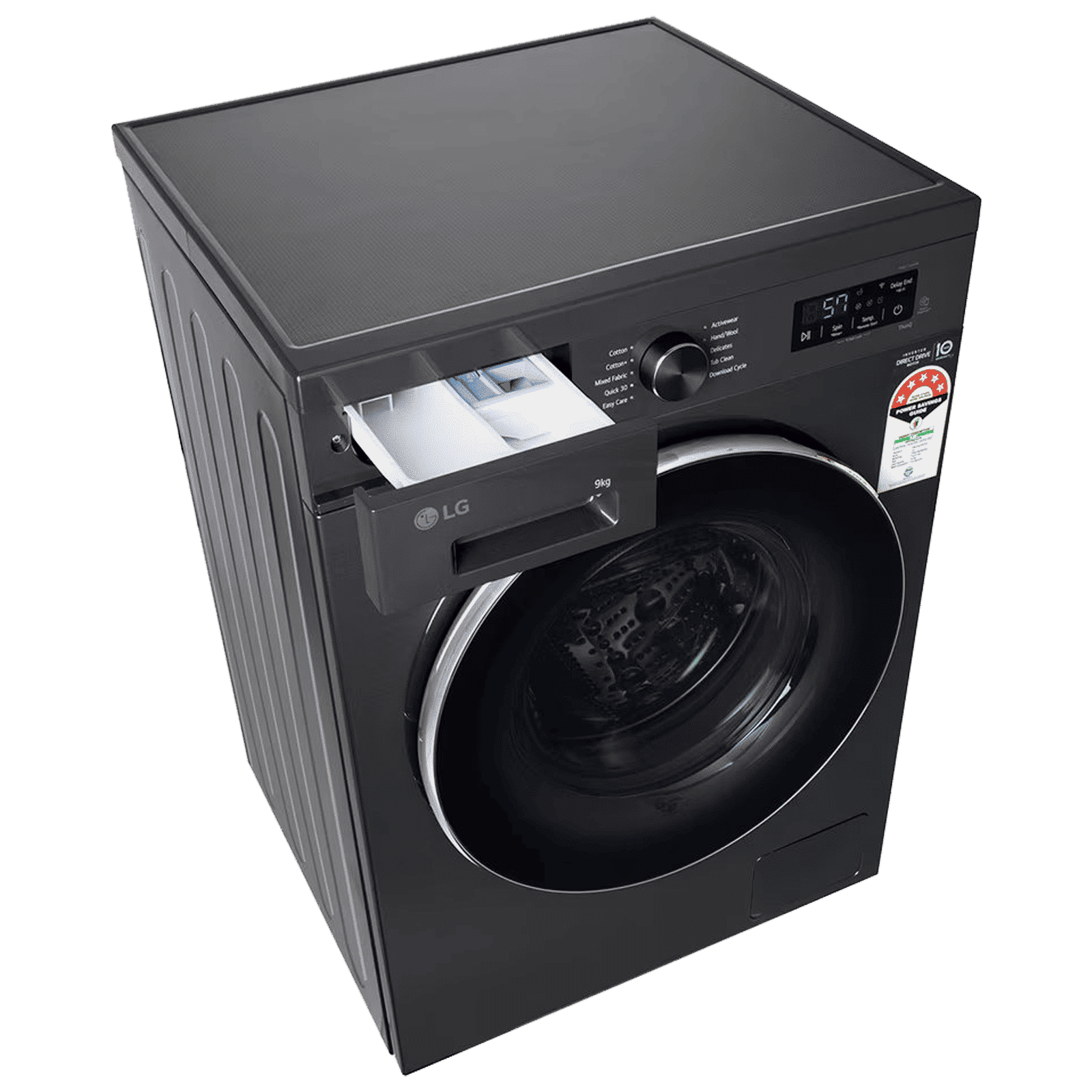 LG 9 kg 5 Star Wi-Fi Inverter Fully Automatic Front Load Washing Machine (FHB1209Z4B, Auto Restart, Platinum Black)