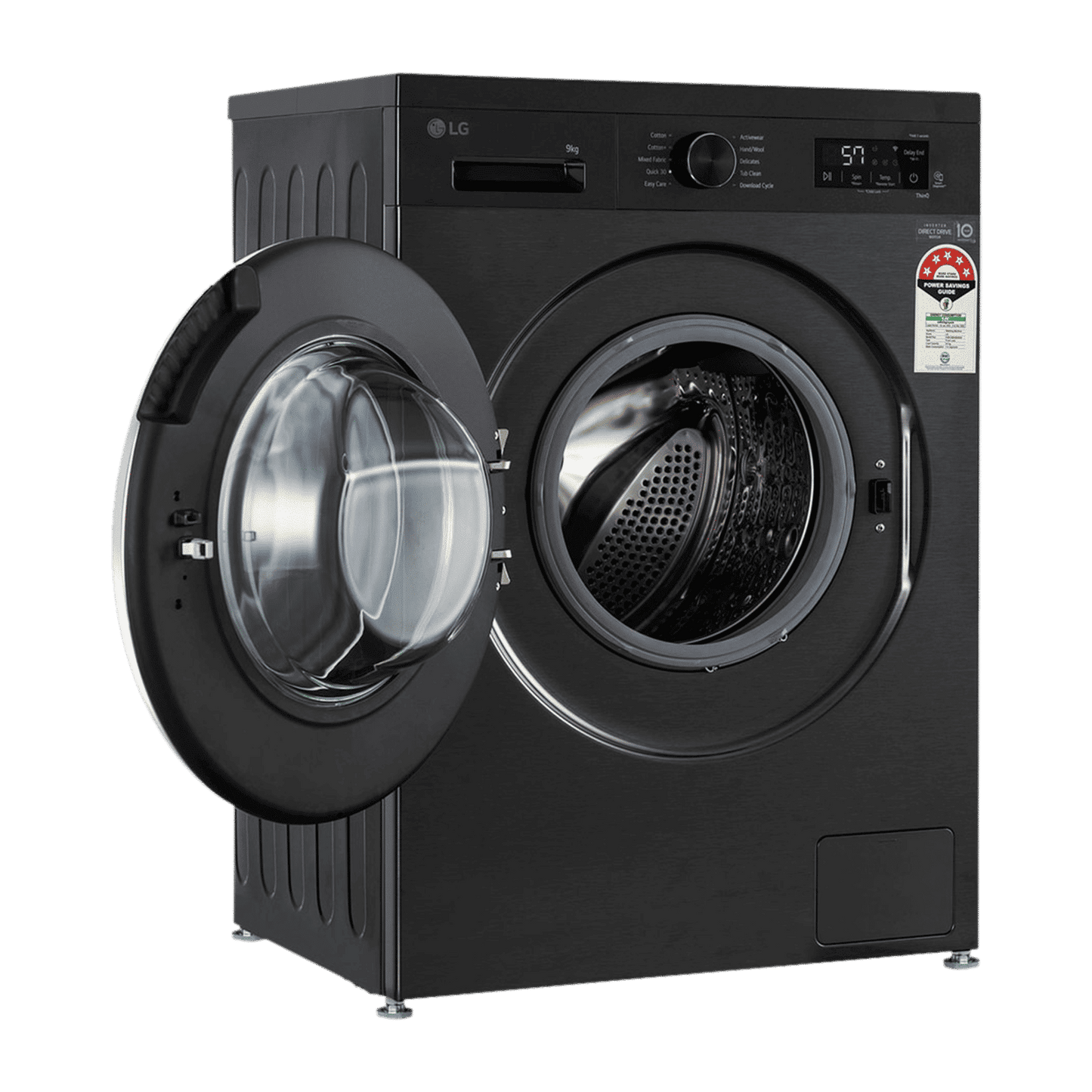 LG 9 kg 5 Star Wi-Fi Inverter Fully Automatic Front Load Washing Machine (FHB1209Z4B, Auto Restart, Platinum Black)