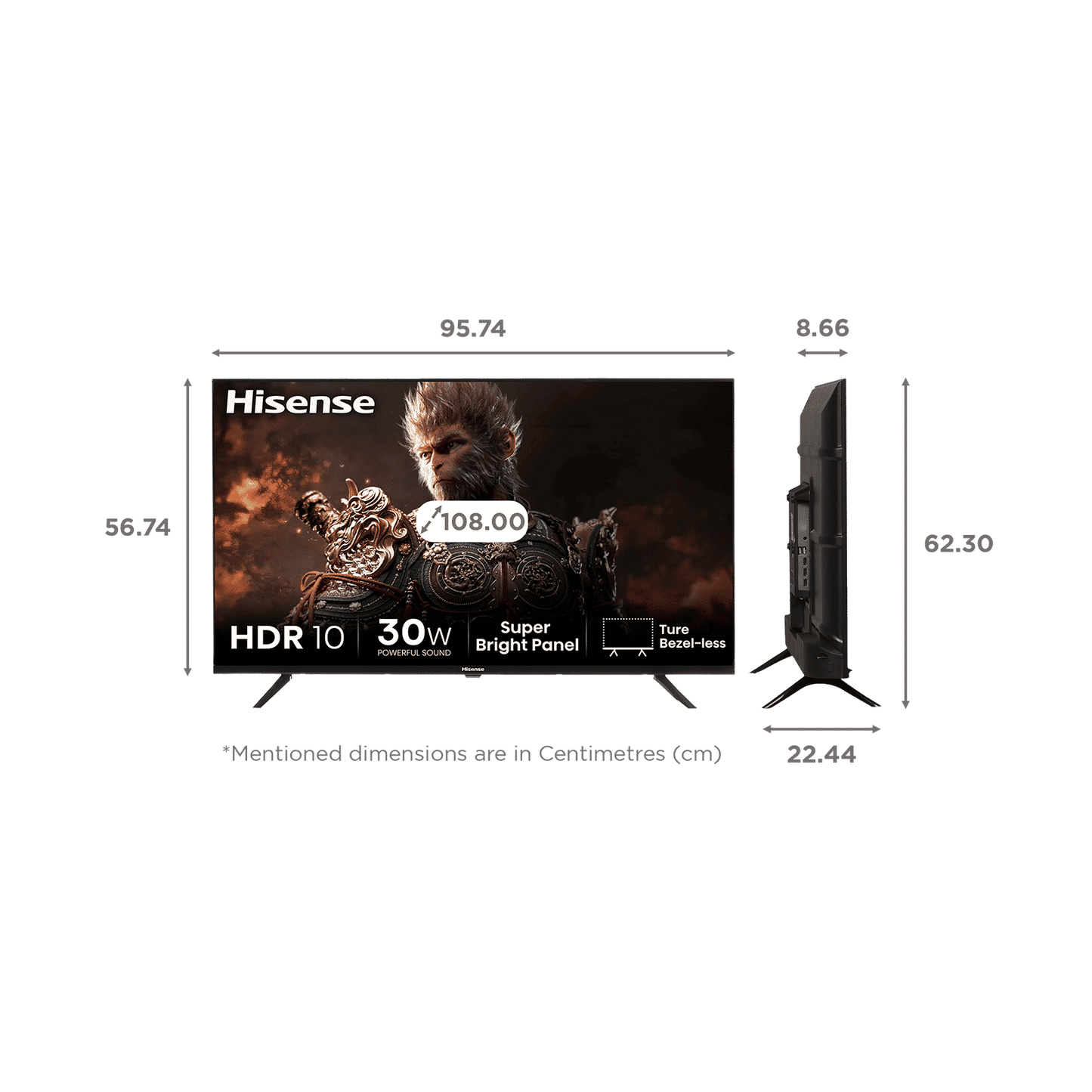 Hisense E43N 109.22 cm (43 inch) Full HD LED Smart Google TV with Dolby Audio (2024 model)