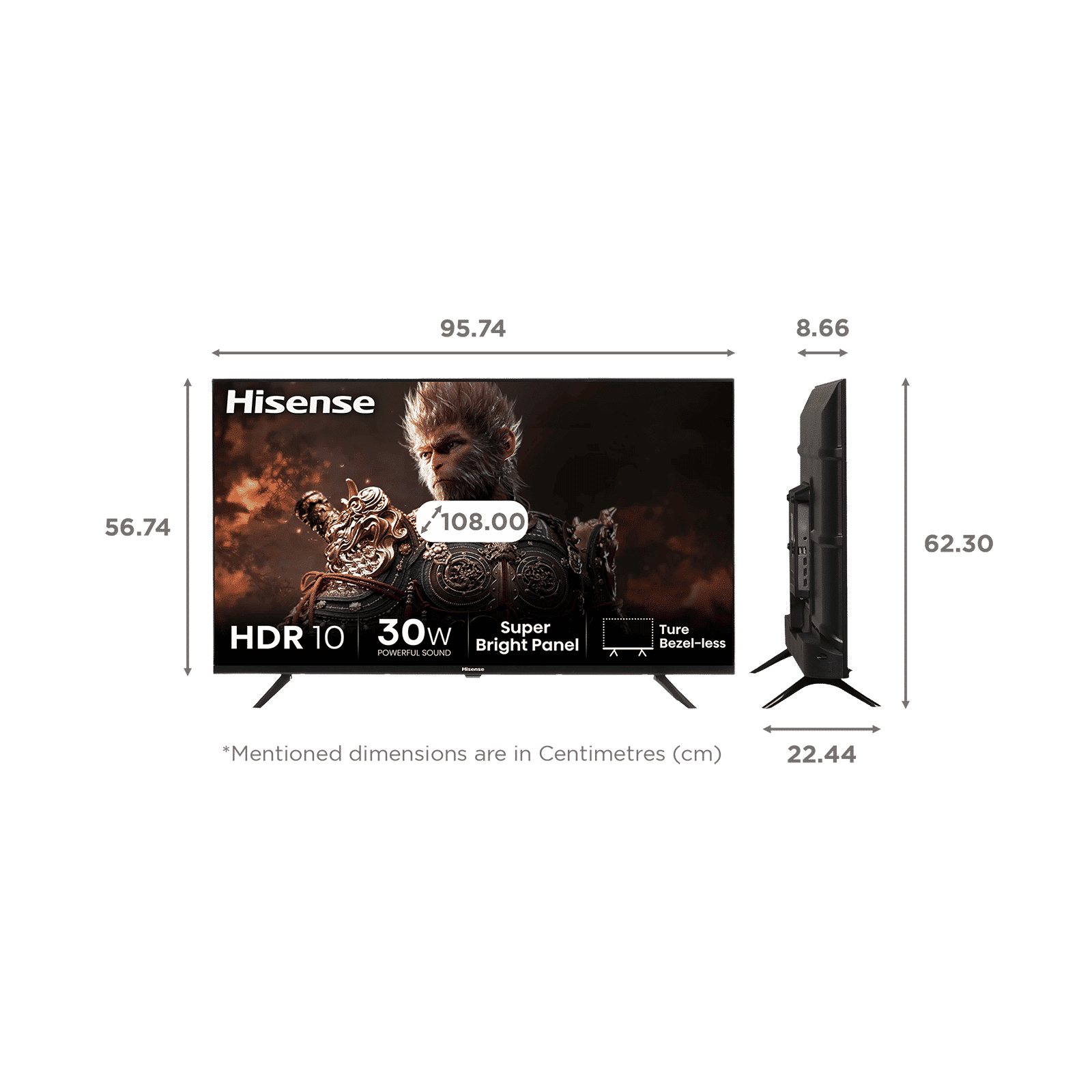 Hisense E43N 109.22 cm (43 inch) Full HD LED Smart Google TV with Dolby Audio (2024 model)