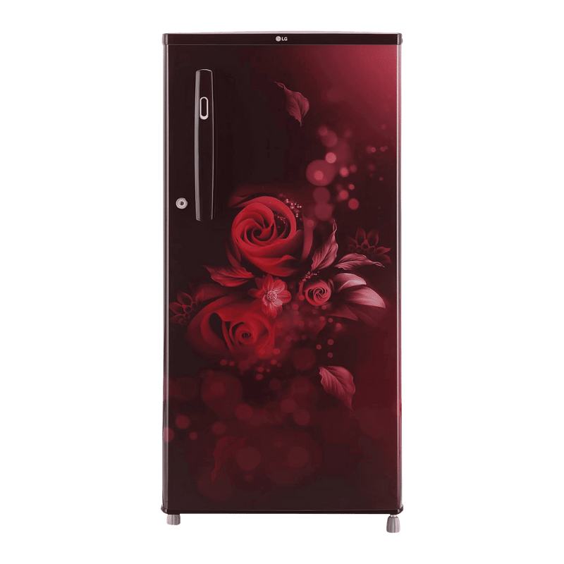 LG 190 Litres 2 Star Direct Cool Single Door Refrigerator with Stabilizer Free Operation (GL-B199OSEC, Scarlet Euphoria)