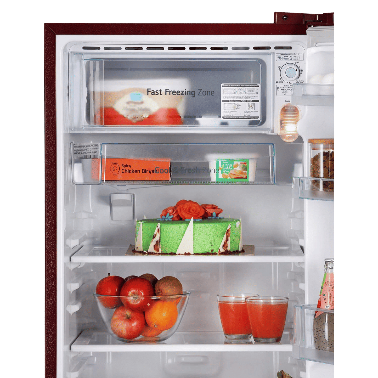 LG 190 Litres 2 Star Direct Cool Single Door Refrigerator with Stabilizer Free Operation (GL-B199OSEC, Scarlet Euphoria)
