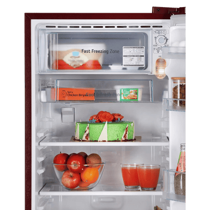 LG 190 Litres 2 Star Direct Cool Single Door Refrigerator with Stabilizer Free Operation (GL-B199OSEC, Scarlet Euphoria)