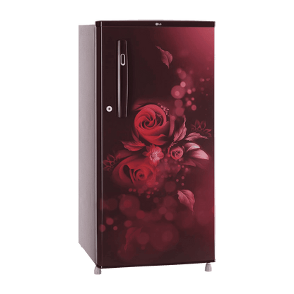 LG 190 Litres 2 Star Direct Cool Single Door Refrigerator with Stabilizer Free Operation (GL-B199OSEC, Scarlet Euphoria)