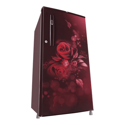LG 190 Litres 2 Star Direct Cool Single Door Refrigerator with Stabilizer Free Operation (GL-B199OSEC, Scarlet Euphoria)