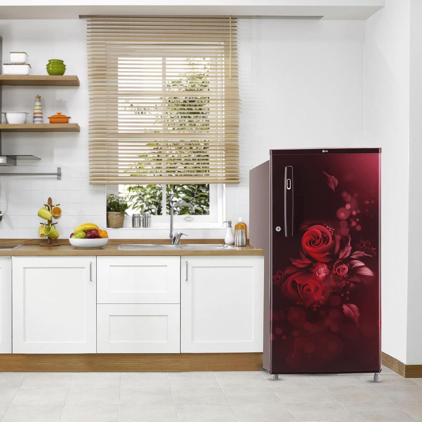 LG 190 Litres 2 Star Direct Cool Single Door Refrigerator with Stabilizer Free Operation (GL-B199OSEC, Scarlet Euphoria)