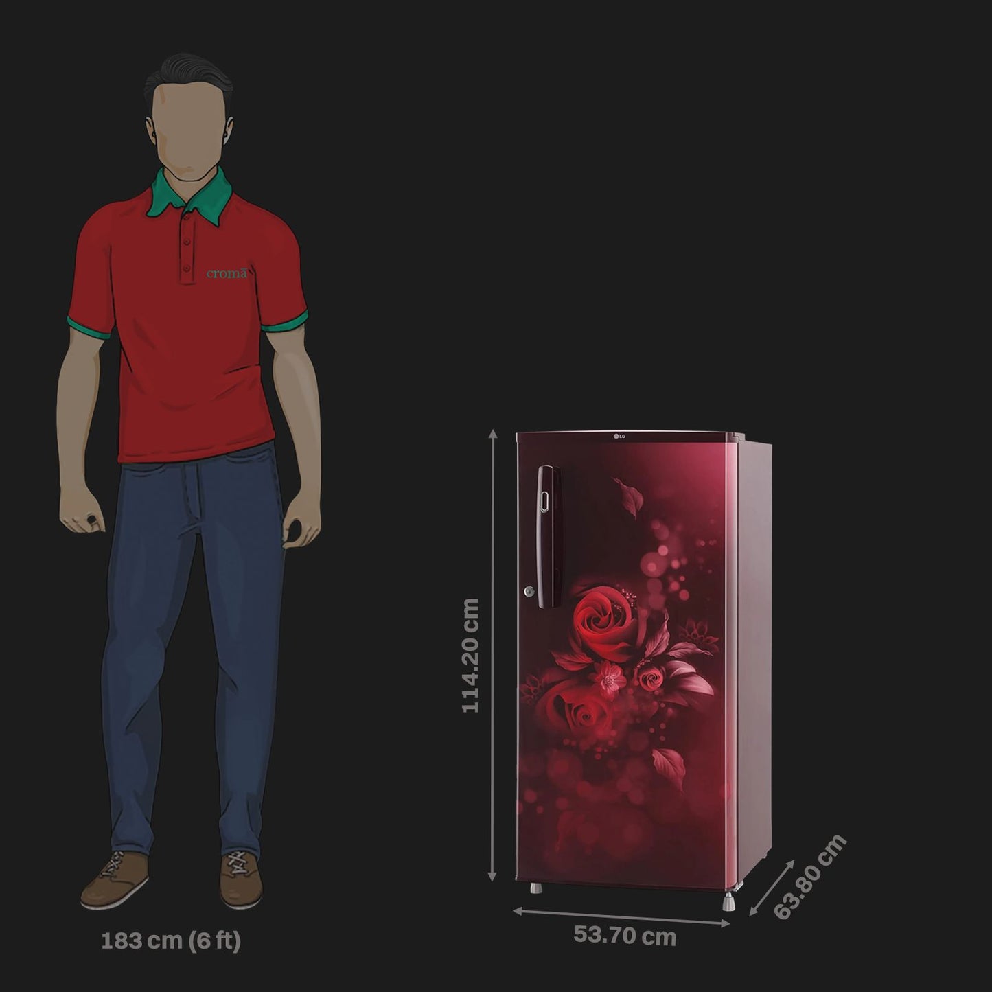 LG 190 Litres 2 Star Direct Cool Single Door Refrigerator with Stabilizer Free Operation (GL-B199OSEC, Scarlet Euphoria)