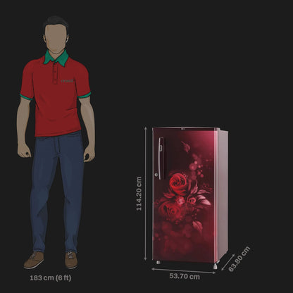 LG 190 Litres 2 Star Direct Cool Single Door Refrigerator with Stabilizer Free Operation (GL-B199OSEC, Scarlet Euphoria)