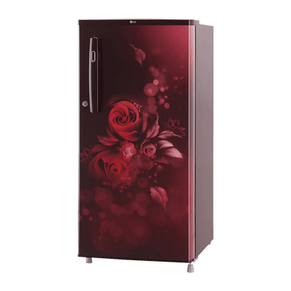 LG 190 Litres 2 Star Direct Cool Single Door Refrigerator with Stabilizer Free Operation (GL-B199OSEC, Scarlet Euphoria)