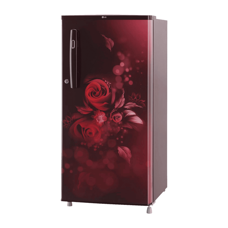 LG 190 Litres 2 Star Direct Cool Single Door Refrigerator with Stabilizer Free Operation (GL-B199OSEC, Scarlet Euphoria)