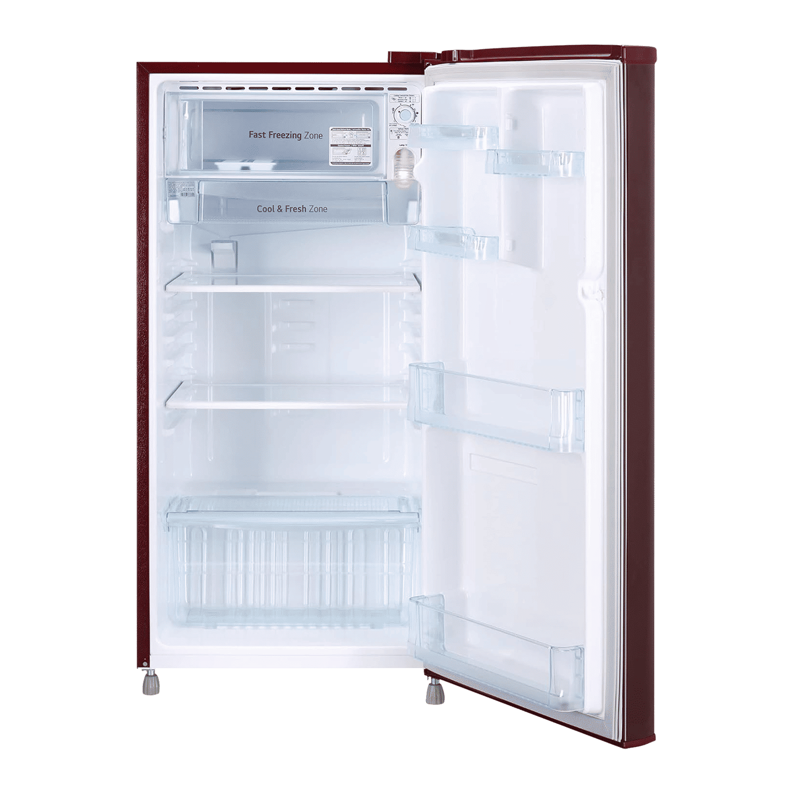LG 190 Litres 2 Star Direct Cool Single Door Refrigerator with Stabilizer Free Operation (GL-B199OSEC, Scarlet Euphoria)