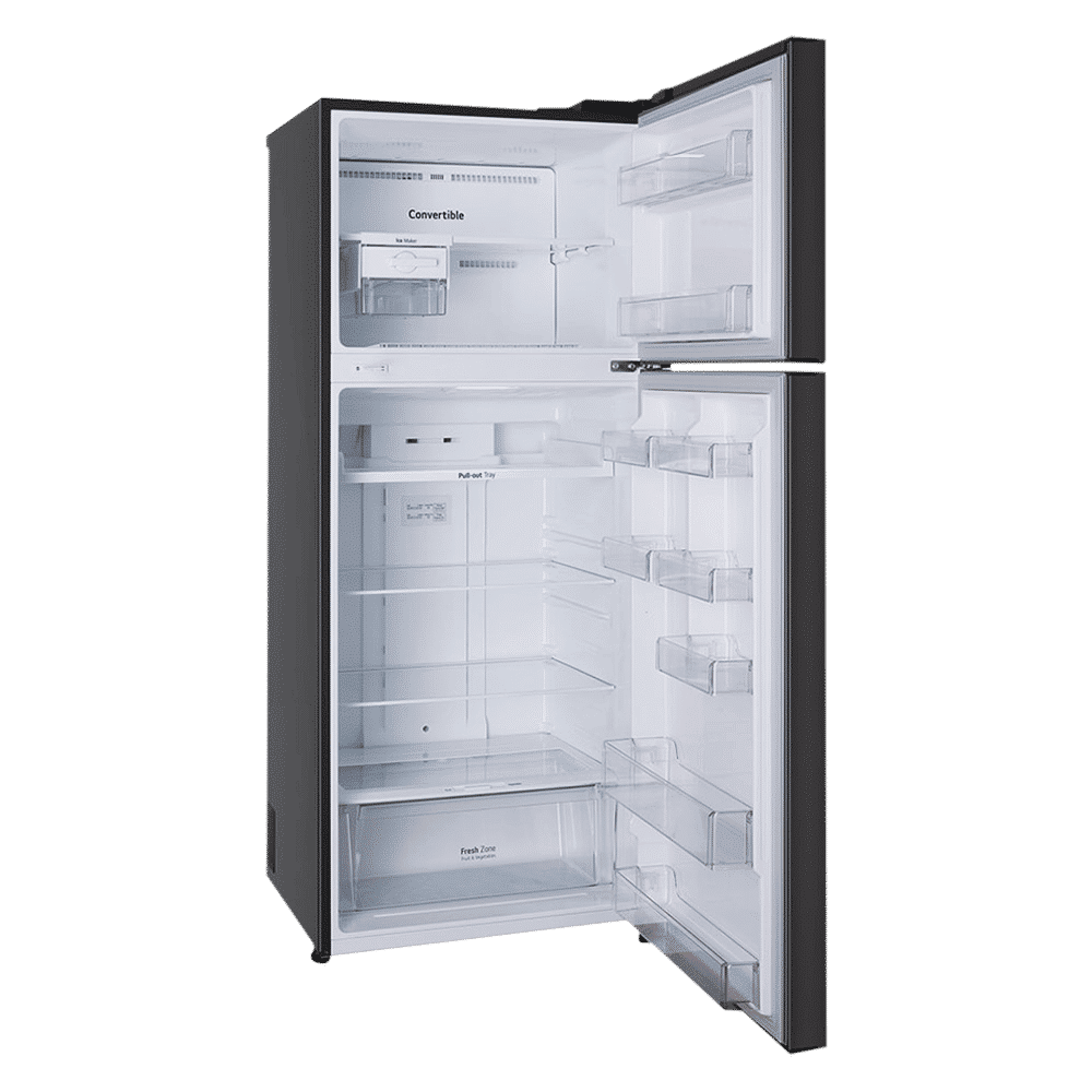 LG 446 Litres 1 Star Frost Free Double Door Convertible Refrigerator with Multi Air Flow (GL-T502CESR, Ebony Sheen)