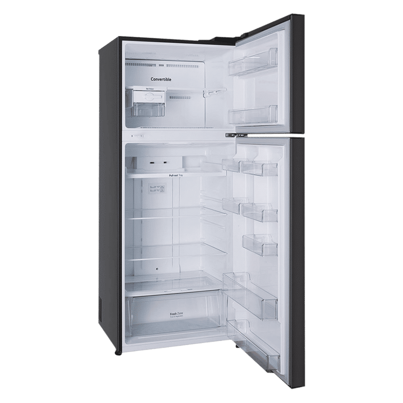 LG 446 Litres 1 Star Frost Free Double Door Convertible Refrigerator with Multi Air Flow (GL-T502CESR, Ebony Sheen)
