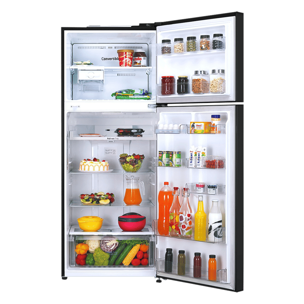 LG 446 Litres 1 Star Frost Free Double Door Convertible Refrigerator with Multi Air Flow (GL-T502CESR, Ebony Sheen)