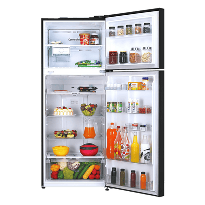 LG 446 Litres 1 Star Frost Free Double Door Convertible Refrigerator with Multi Air Flow (GL-T502CESR, Ebony Sheen)