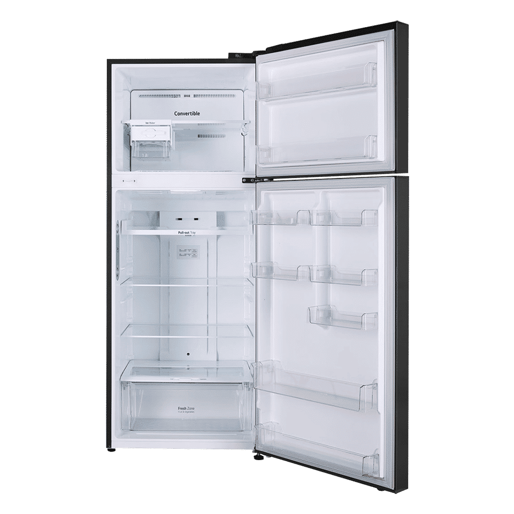 LG 446 Litres 1 Star Frost Free Double Door Convertible Refrigerator with Multi Air Flow (GL-T502CESR, Ebony Sheen)