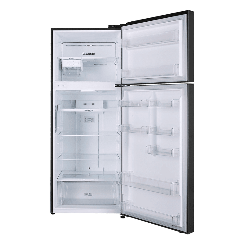 LG 446 Litres 1 Star Frost Free Double Door Convertible Refrigerator with Multi Air Flow (GL-T502CESR, Ebony Sheen)