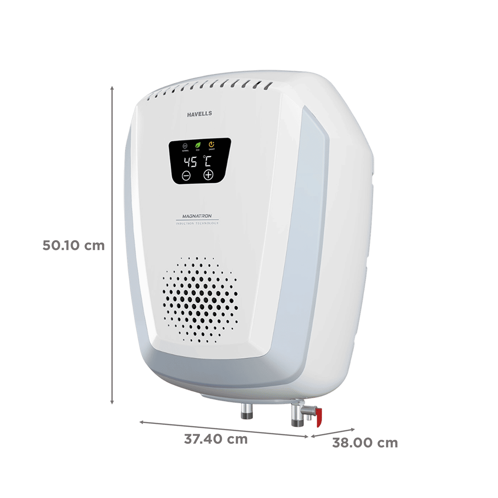 HAVELLS Magnatron 15 Litre 4 Star Vertical Storage Geyser with Revolutionary Induction Heat Transfer Technology (White & Blue)