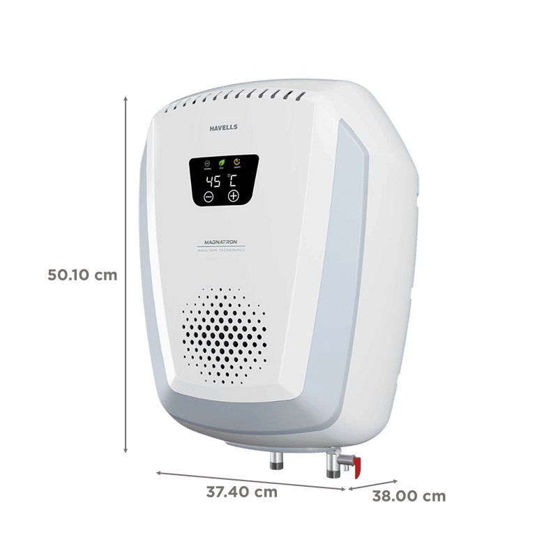 HAVELLS Magnatron 15 Litre 4 Star Vertical Storage Geyser with Revolutionary Induction Heat Transfer Technology (White & Blue)